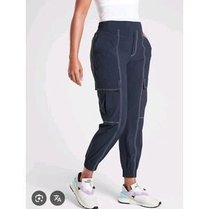 Athleta Chelsea Utility Cargo Jogger Pant Size 6 Blue Athleisure Activewear